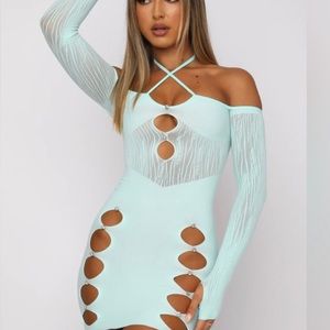 Mint mini dress white fox